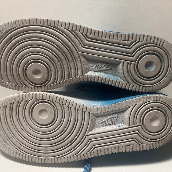 Nike Air Force 1 Blue White Custom Low Thick Chunky Blue Rope Laces Size 8.5 - Picture 4 of 5